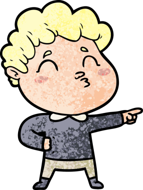 Çizgi film adamı somurtuyor Bir insan tarafından çizilmiş