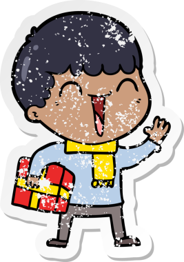 Bir insan tarafından çizilmiş mutlu bir adamın sıkıntılı çıkartması.