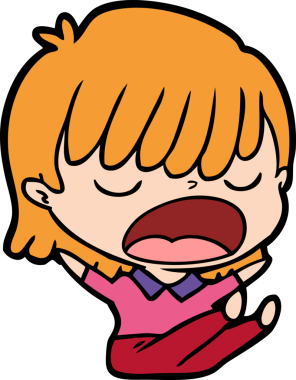 Çizgi filmdeki kadın bir insan tarafından yüksek sesle çizilmiş.