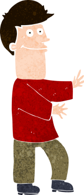 Bir insan tarafından çizilmiş karikatür adam.