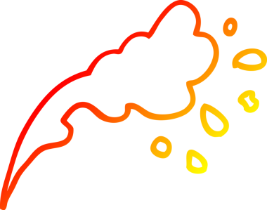 Bir insan tarafından çizilmiş karikatür su sıçratma çizgisinin sıcak gradyanı