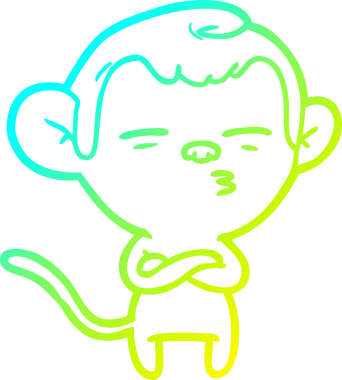 Bir insan tarafından çizilmiş şüpheli bir maymunun soğuk gradyan çizimi