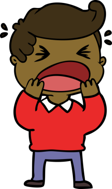 Bir insan tarafından çizilmiş bağıran adam çizgi filmi.