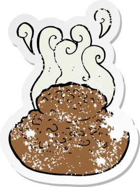 Bir insan tarafından çizilmiş karikatür ekmeğinin geriletilmiş yapıştırması.