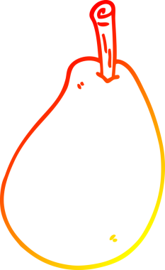 Bir insan tarafından çizilmiş taze bir armut çizgi çizimi