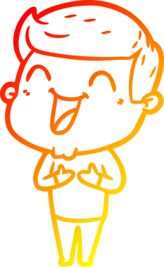 Bir insan tarafından çizilmiş gülen çizgi film karakterinin sıcak çizgi çizimi