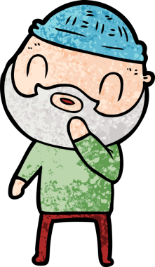 Bir insan tarafından çizilmiş sakallı bir adam.