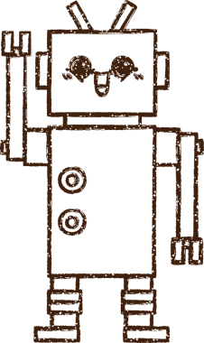 Robot Kömür Bir insan tarafından çizilmiş