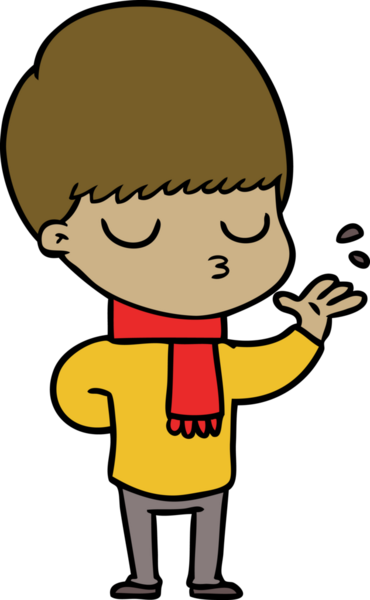 Bir insan tarafından çizilmiş sakin çocuk çizgi filmi.