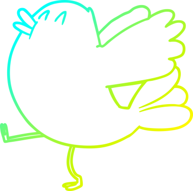 Bir insan tarafından çizilmiş kanat çırpan bir karikatür çizimi.