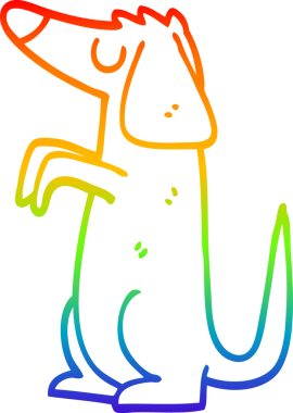 gökkuşağı gradyan çizgi çizimi bir insan tarafından çizilmiş iyi huylu bir köpek