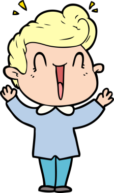 Bir insan tarafından çizilmiş heyecanlı bir çizgi film.