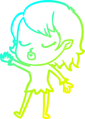 Soğuk gradyan çizgisi, bir insan tarafından çizilmiş şirin bir vampir kız çizgi filmi.