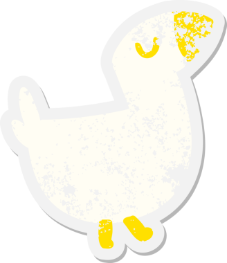 Bir insan tarafından çizilmiş çiftlik kuşu grunge etiketi.