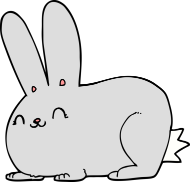 Bir insan tarafından çizilmiş çizgi film tavşanı