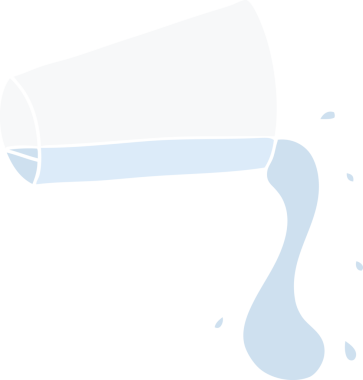 Düz renkli çizgi film. Bir insan tarafından çizilmiş soğuk su.