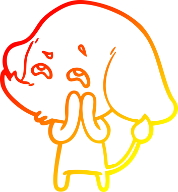 Bir insan tarafından çizilmiş bir filin sıcak çizgi çizimi