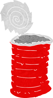 bir insan tarafından çizilmiş eski bir teneke kutu