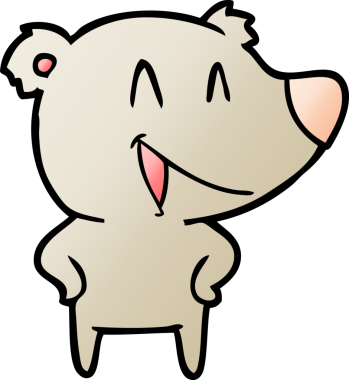 Bir insan tarafından çizilmiş gülen ayı çizgi filmi.