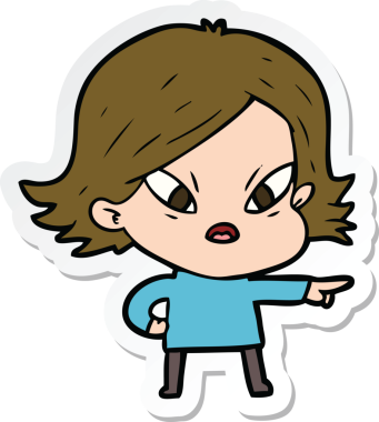 Bir insan tarafından çizilmiş bir karikatür çıkartması.