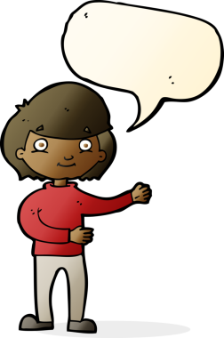 Bir insan tarafından çizilmiş konuşma balonu olan mutlu bir insan çizgi filmi.