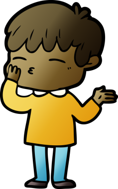 Bir insan tarafından çizilmiş meraklı bir çocuk.