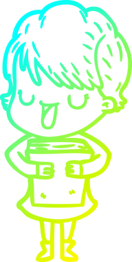 Bir insan tarafından çizilmiş bir karikatür kadın çizimi.