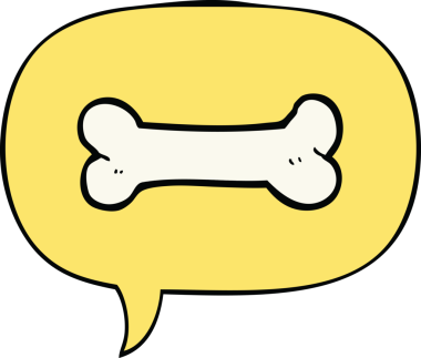 bir insan tarafından çizilmiş konuşma baloncuklu çizgi film kemiği