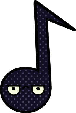 Bir insan tarafından çizilmiş bir notanın çizgi roman tarzı karikatürü