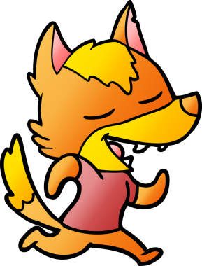 Bir insan tarafından çizilmiş tilki çizgi film karakteri