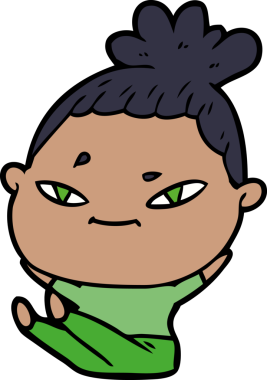 Bir insan tarafından çizilmiş karikatür kadın.