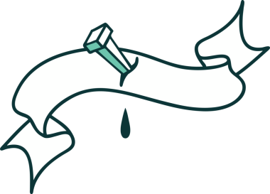 Bir insan tarafından çizilmiş demir çivi sancağıyla geleneksel dövme