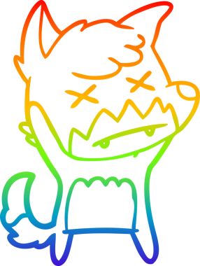 gökkuşağı gradyan çizgi çizimi bir insan tarafından çizilmiş çapraz gözlü tilki