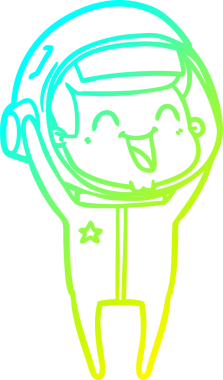 Bir insan tarafından çizilmiş mutlu bir astronotun soğuk gradyan çizimi.