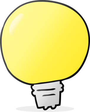 Bir insan tarafından çizilmiş serbest çizim çizgi film ampulü