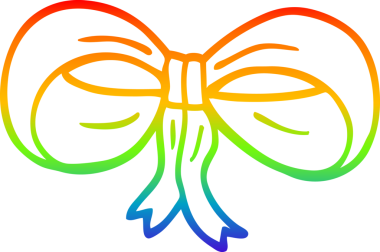 gökkuşağı gradyan çizgi çizimi bir insan tarafından çizilmiş bir fiyonk