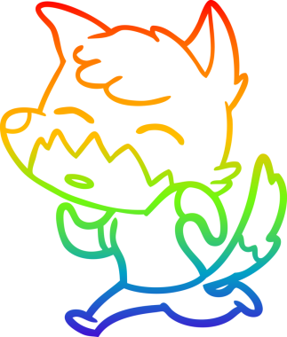 gökkuşağı gradyanı çizimi bir insan tarafından çizilmiş tilki çizgi filmi