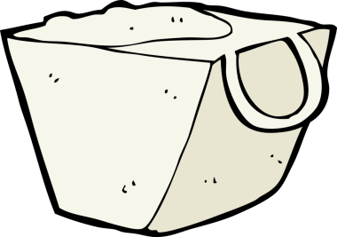 Bir insan tarafından çizilmiş makarna kutusu.