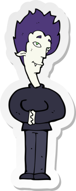 Bir insan tarafından çizilmiş bir vampirin çıkartması.