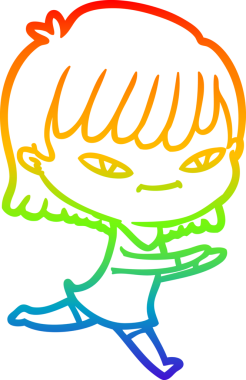 gökkuşağı gradyan çizimi bir insan tarafından çizilmiş bir karikatür kadın