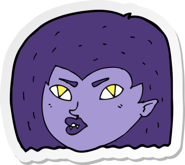 Bir insan tarafından çizilmiş vampir suratının çıkartması.