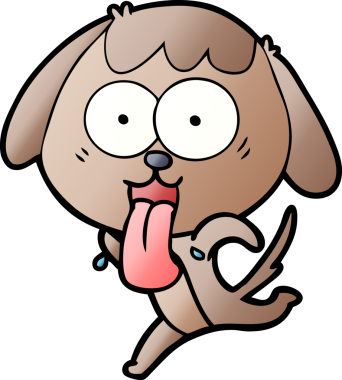 Bir insan tarafından çizilmiş şirin bir çizgi film köpeği.