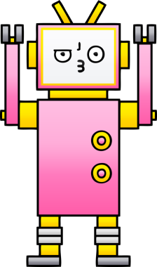 Bir insan tarafından çizilmiş bir robotun gölgelenmiş çizimi