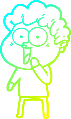 Bir insan tarafından çizilmiş mutlu bir adamın soğuk çizgi çizimi.