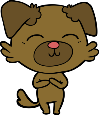 Bir insan tarafından çizilmiş çizgi film köpeği.