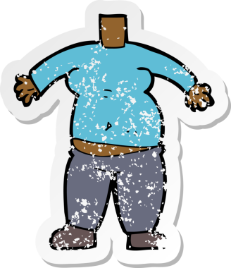 Bir insan tarafından çizilmiş bir karikatürün gerilimli çıkartması.