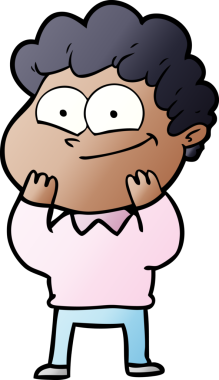 Bir insan tarafından çizilmiş mutlu bir adam.