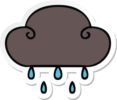 Bir insan tarafından çizilmiş karikatür yağmur bulutu.
