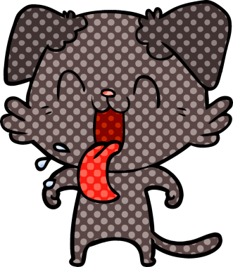 Bir insan tarafından çizilmiş nefes nefese bir köpek.