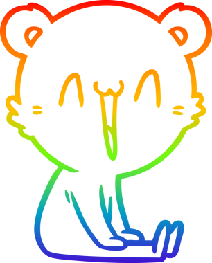 gökkuşağı gradyanı çizimi bir insan tarafından çizilmiş mutlu ayı karikatürü